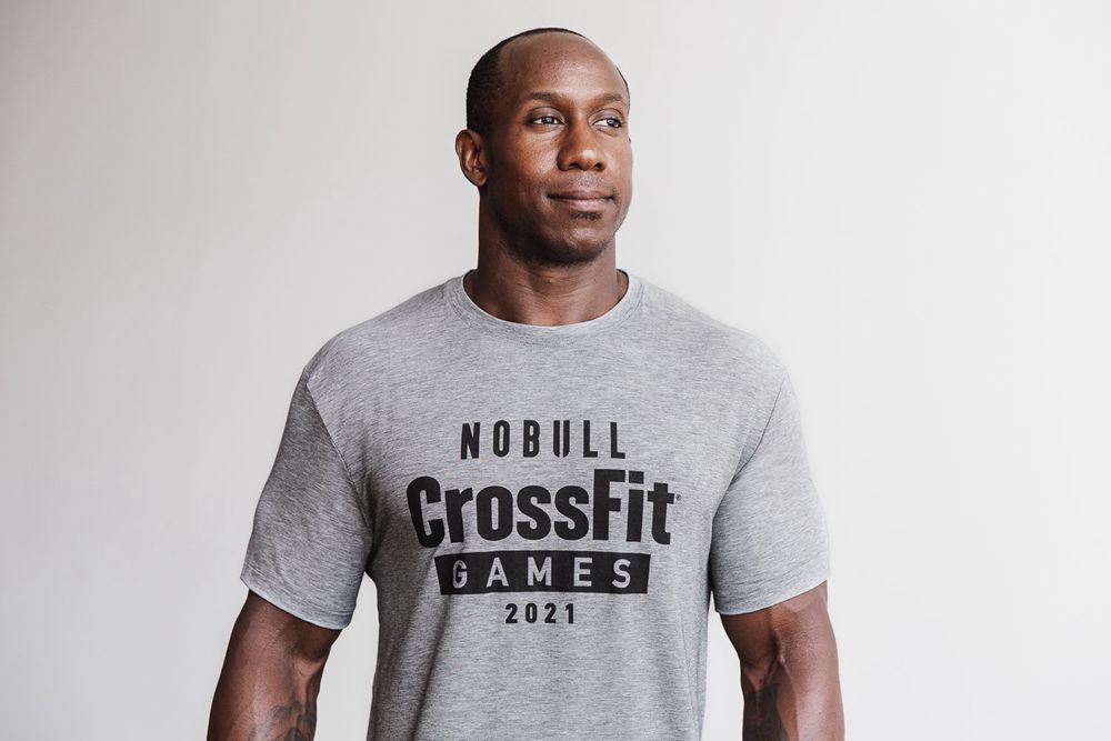 NOBULL Men's Crossfit Games® 2021 Tee - Heather Grey - Ireland (4078YEOFW)